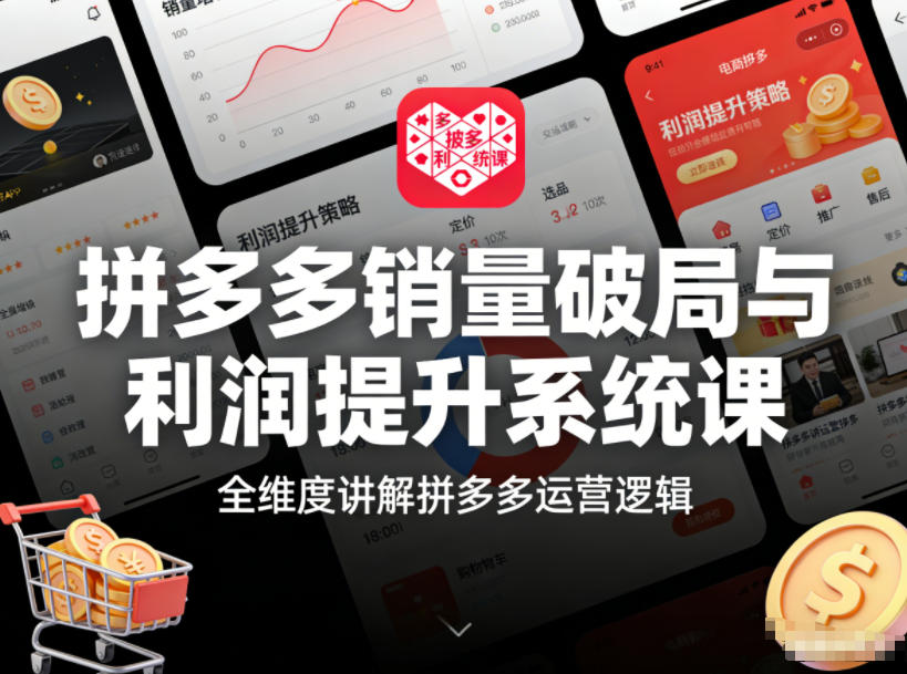 拼多多销量破局与利润提升系统课，全维度讲解拼多多运营逻辑-生财