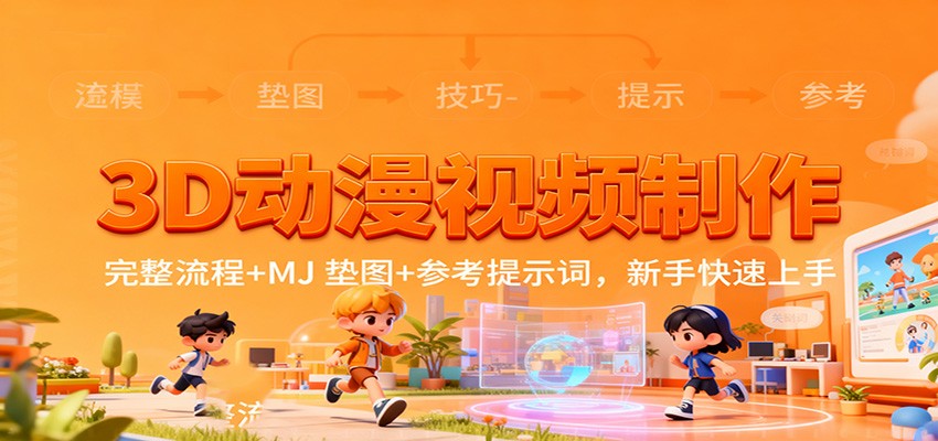 3D动漫视频制作，完整流程+MJ 垫图+参考提示词，新手快速上手-生财