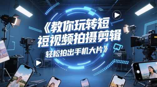 教你玩转短视频拍摄剪辑，轻松拍出手机大片-生财
