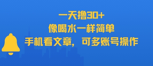 一天撸30+,像喝水一样简单,手机看文章,可多账号操作-生财