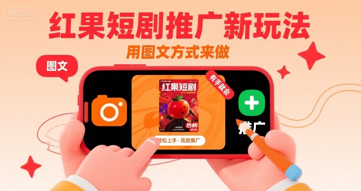 红果短剧推广新玩法,用图文方式来做,有手就会-生财