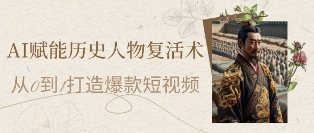 AI赋能历史人物复活术:从0到1打造爆款短视频,7天涨粉10W,小白也能月入过1W-生财