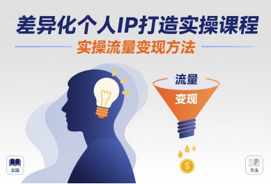 差异化个人IP打造实操课程，实操流量变现方法-生财