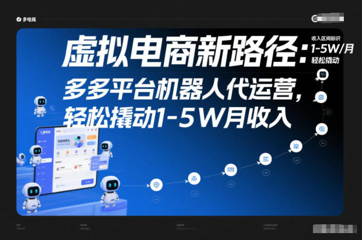 虚拟电商新路径：多多平台机器人代运营，轻松撬动1-5W月收入【揭秘】-生财