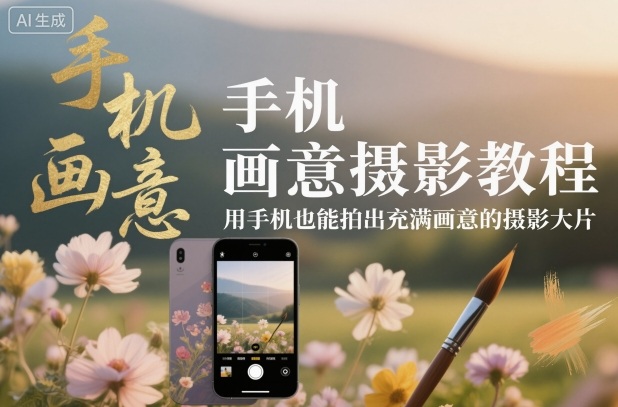 手机画意摄影教程，用手机也能拍出充满画意的摄影大片-生财