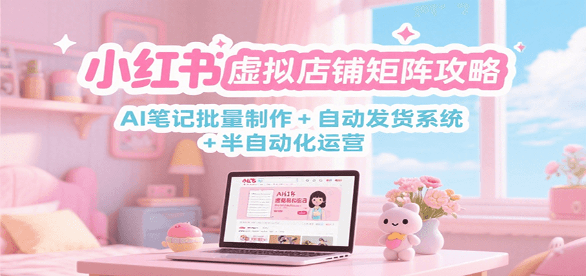 小红书虚拟店铺矩阵攻略:AI笔记批量制作 + 自动发货系统 + 半自动化运营-生财