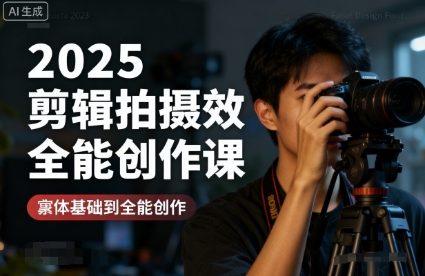 2025剪辑拍摄特效全能创作课，零基础到全能创作-生财