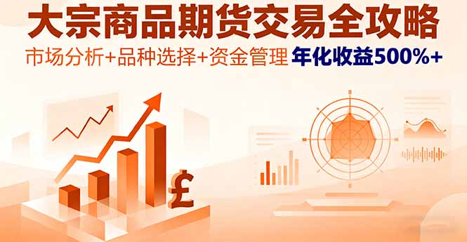 大宗商品期货交易全攻略，市场分析+品种选择+资金管理，年化收益500%+-生财