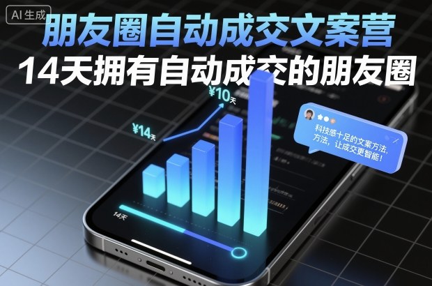 朋友圈自动成交文案营，14天拥有自动成交的朋友圈-生财