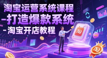 淘宝运营系统课程-打造爆款系统-淘宝开店教程-生财
