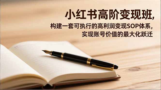 小红书高阶变现班,构建一套可执行的高利润变现SOP体系,实现账号价值的最大化跃迁-生财