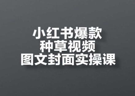 小红书爆款种草视频图文封面实操课,开店、选品、引流、变现全流程-生财