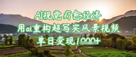 AI视觉疗愈经济：用ai重构超写实风景视频，单日变现多张-生财
