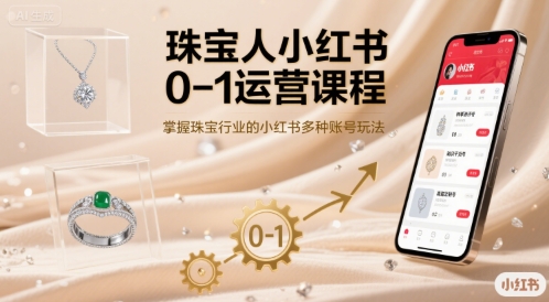 珠宝人小红书0-1运营课程,掌握珠宝行业的小红书多种账号玩法-生财