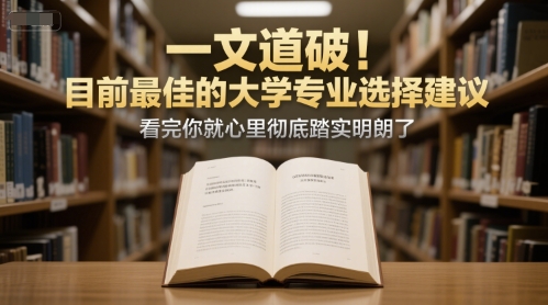 付费文章:一文道破!目前最佳的大学专业选择建议,看完你就心里彻底踏实明朗了-生财
