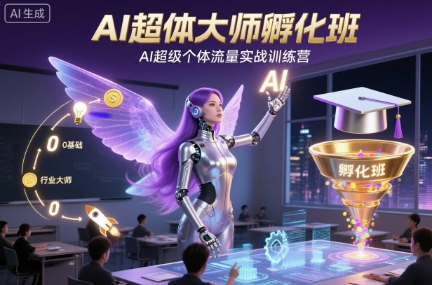 AI超体大师孵化班，AI超级个体流量实战训练营-生财