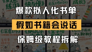 最新爆款拟人化书单玩法，假如书籍会说话，保姆级教程-生财