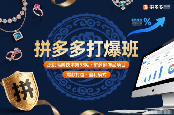 拼多多打爆班原创高阶技术第53期，拼多多饰品项目-生财