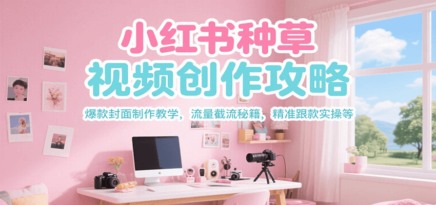 小红书种草视频创作攻略,爆款封面制作教学 ,流量截流秘籍 ,精准跟款实操等-生财