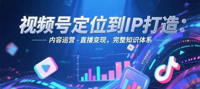 视频号定位到IP打造：账号搭建-内容运营-直播变现，完整知识体系-生财