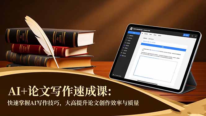 AI+论文写作速成课:快速掌握AI写作技巧,大幅提升论文创作效率与质量-生财