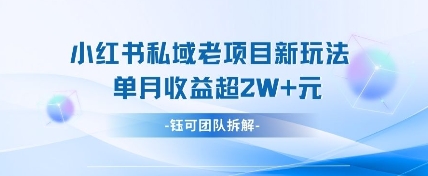 小红书私域项目新玩法，单月变现过W+-生财