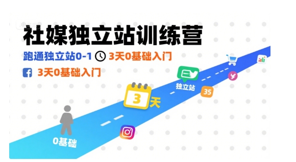 社媒独立站训练营，跑通独立站0-1，3天0基础入门-生财