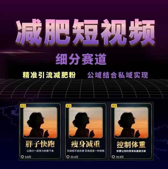 图片[2]-减肥短视频运营实战课：含素材制作、剪映教学，讲精准引流、变现设计与内容模板技巧-生财