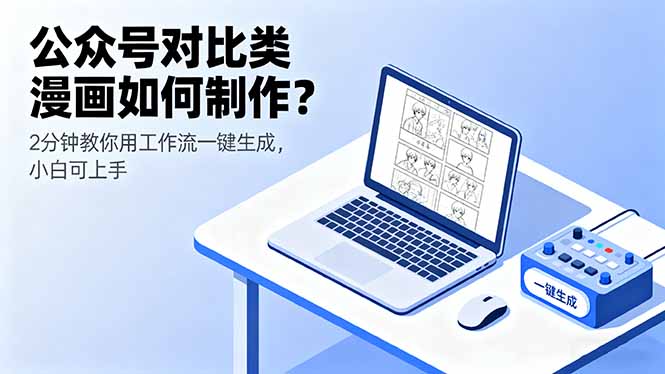 公众号对比类漫画如何制作？2分钟教你用工作流一键生成，小白可上手-生财