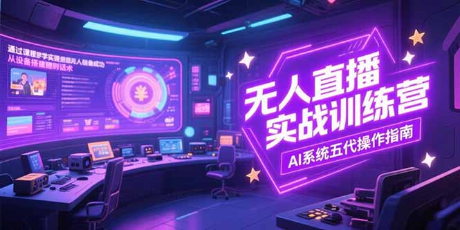 无人直播实操训练营，从设备搭建到话术，AI系统五代操作指南(7月更新-生财