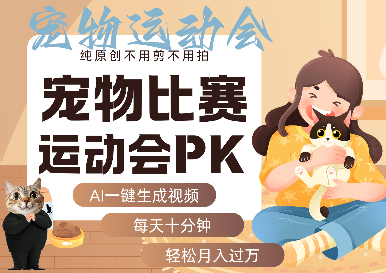 AI萌宠运动员跳水 射击 篮球 足球比赛 每天十分钟 附详细提示词文案库 代替做...-生财