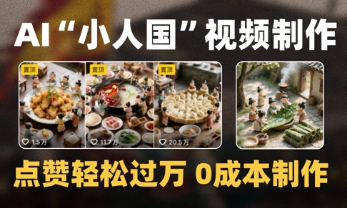 爆款1000W+播放微缩景观迷你小人国AI视频0成本制作全流程教学-生财