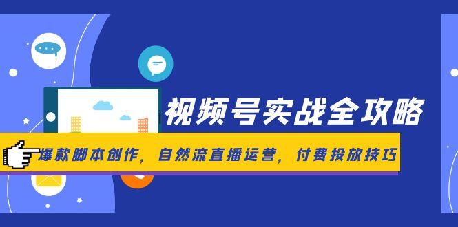 视频号实战全攻略，爆款脚本创作，自然流直播运营，付费投放技巧-生财