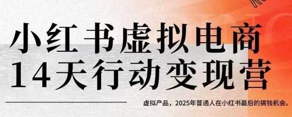 小红书虚拟电商14天变现训练营，虚拟产品，2025年普通人在小红书最后的搞钱机会(更新)-生财
