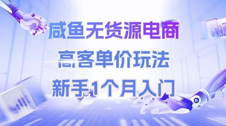 咸鱼无货源电商，高客单价玩法，新手1个月入门-生财
