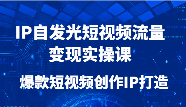 IP自发光短视频流量变现实操课，爆款短视频创作IP打造-生财