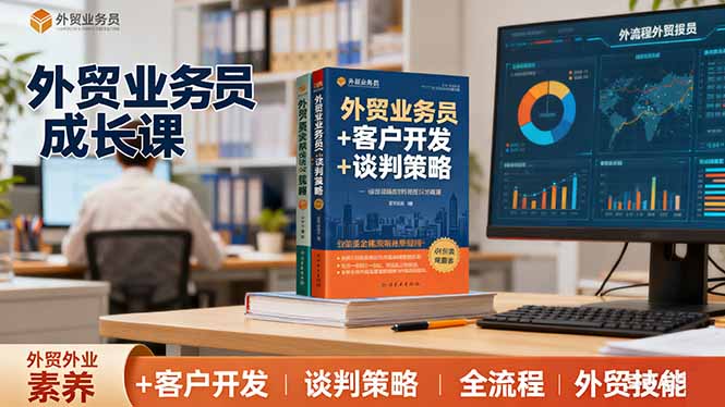外贸业务员成长课：职业素养+客户开发+谈判策略、掌握全流程外贸技能-生财