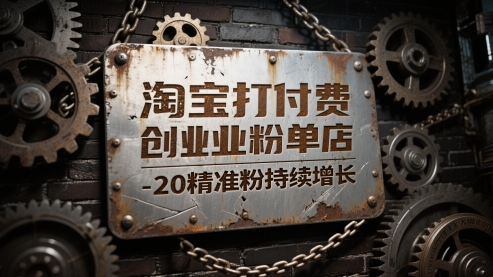 淘宝打付费创业粉单店每天稳定10-20精准粉持续增长【揭秘】-生财