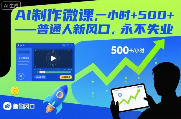 AI制作微课,一小时5张+,普通人新风口,永不失业-生财