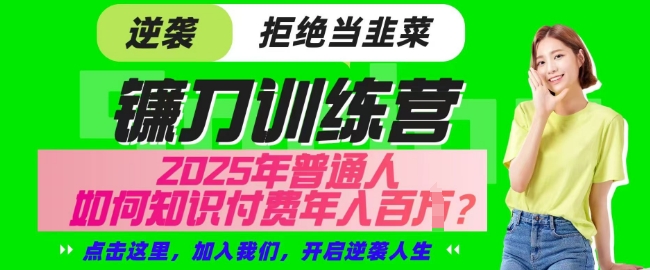 【网创项目终点站-镰刀训练营超级IP合伙人】25年普通人如何通过知识付费实现逆袭【揭秘】-生财