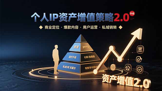 个人IP资产增值策略2.0 拆解商业定位/爆款内容/用户运营/私域销转四大模块-生财