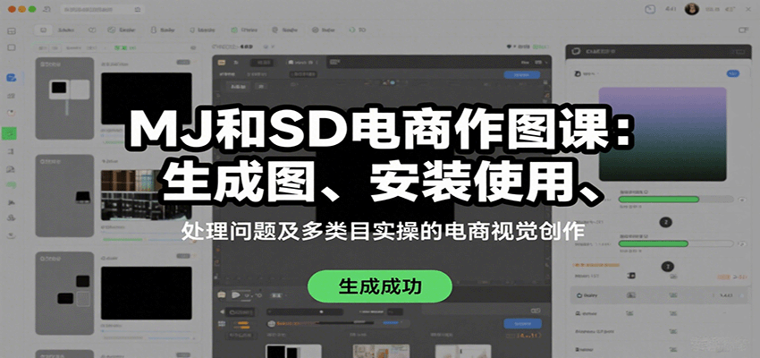 MJ和SD电商作图课：生成图、安装使用、处理问题及多类目实操的电商视觉创作-生财