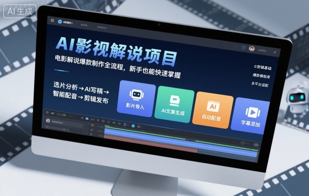 AI影视解说项目，电影解说爆款制作全流程，新手也能快速掌握-生财