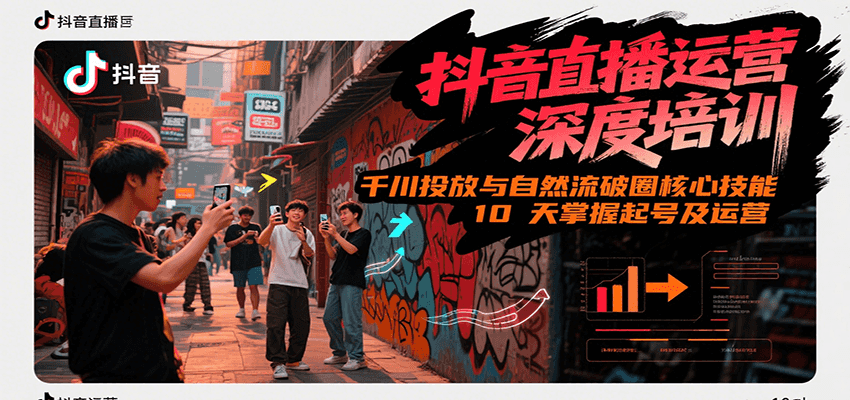 抖音直播运营深度培训，千川投放与自然流核心技能，10天掌握起号及运营(6-7月新课)-生财
