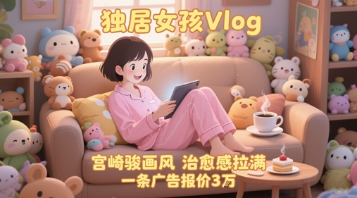 单个账号涨粉71W！用AI制作独居女孩Vlog，宫崎骏画风，治愈感拉满，一条广告报价3W-生财